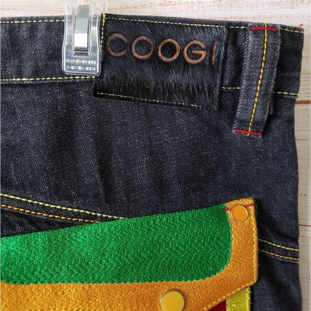 Men's COOGI 100% Cotton Denim Long Shorts Zipper Fly Back Patch Pockets Waist 38 - Picture 8 of 13